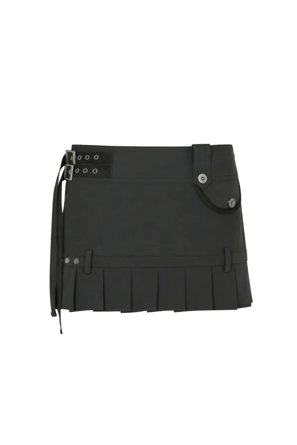 RUE BELTED MINI SKIRT khaki