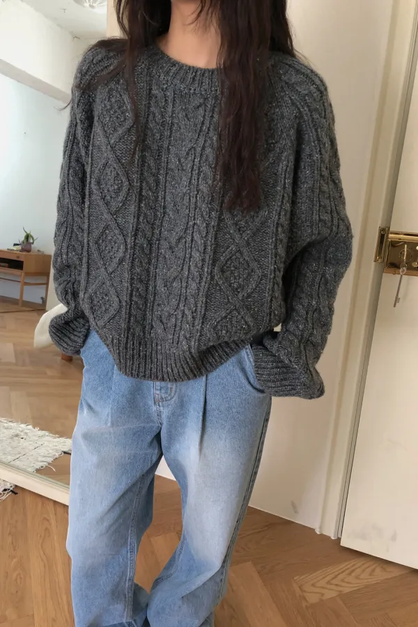 (시즌오프) My Nana Sweater / Charcoal