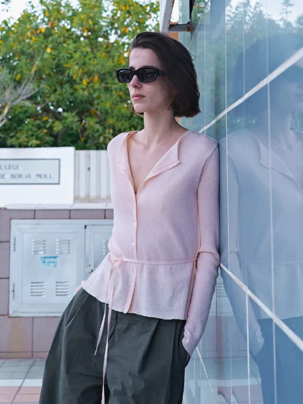 [APPLE GREEN 5/28 예약배송]Linen Blend Waist-Tied Cardigan SK6MD736_3color