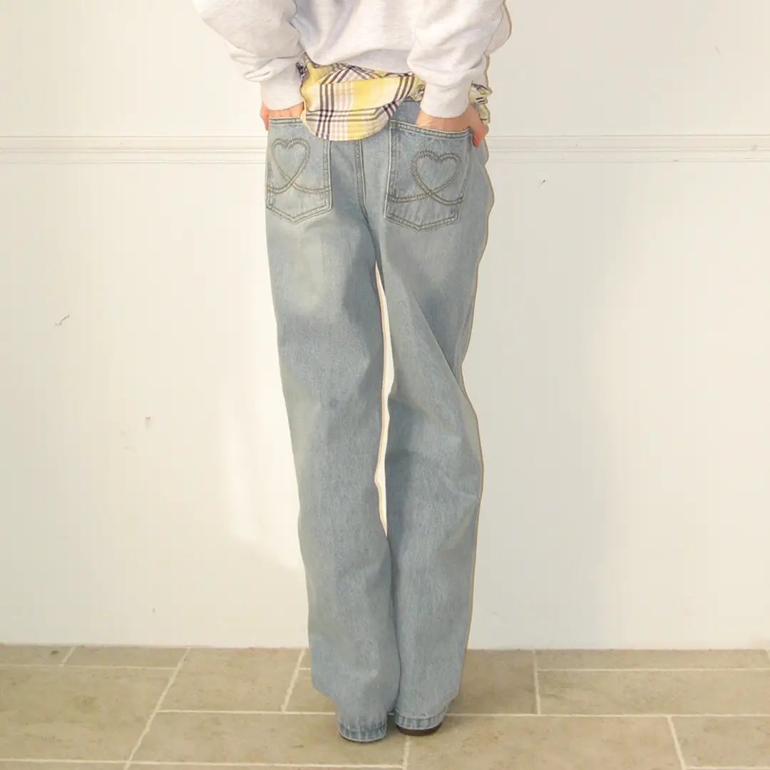 론론 SIDE LINE STRAIGHT DENIM LIGHT BLUE 상품 이미지 1