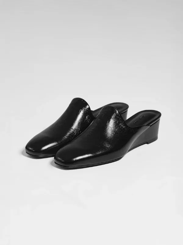 Oth wedge mules (4cm) - Black