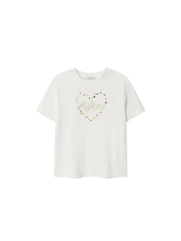 Pebble Heart Tee Off-White