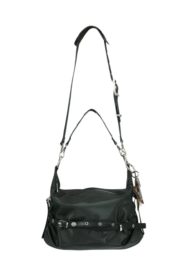 [2차 재입고] 슬라우치 백 & 키링 세트 slouchy bag (nylon black) & keyring set