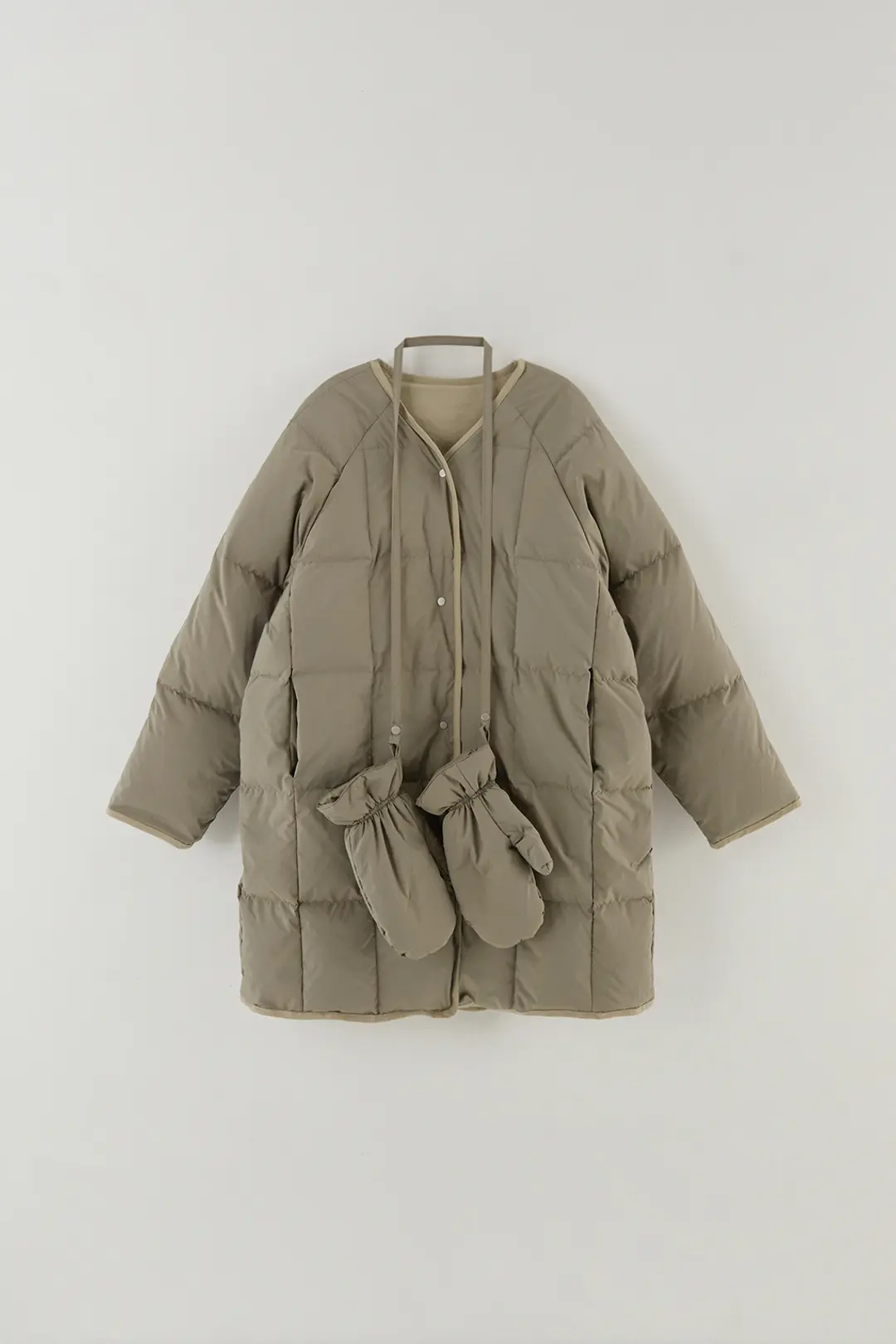더라우스트 덕다운 리버시블 패딩 BEIGE+GLOVE SET - The Raust 상품 이미지 2