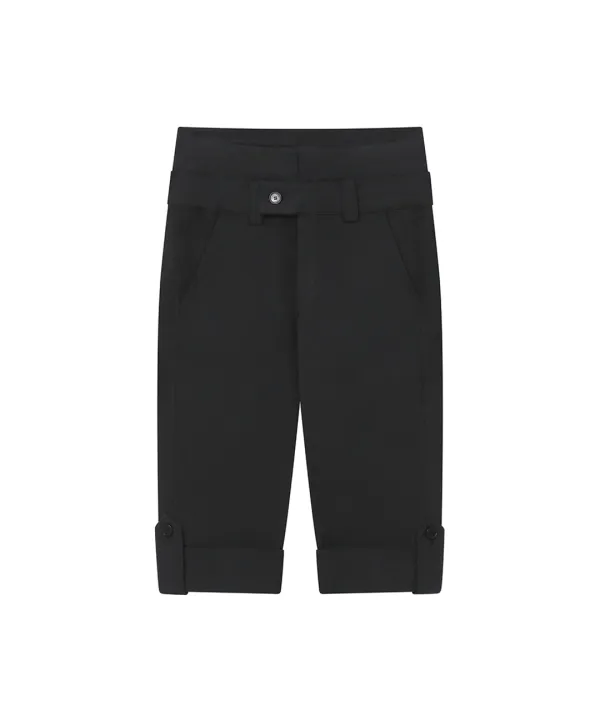 [레이 PICK] Rolled button capri pants BLACK