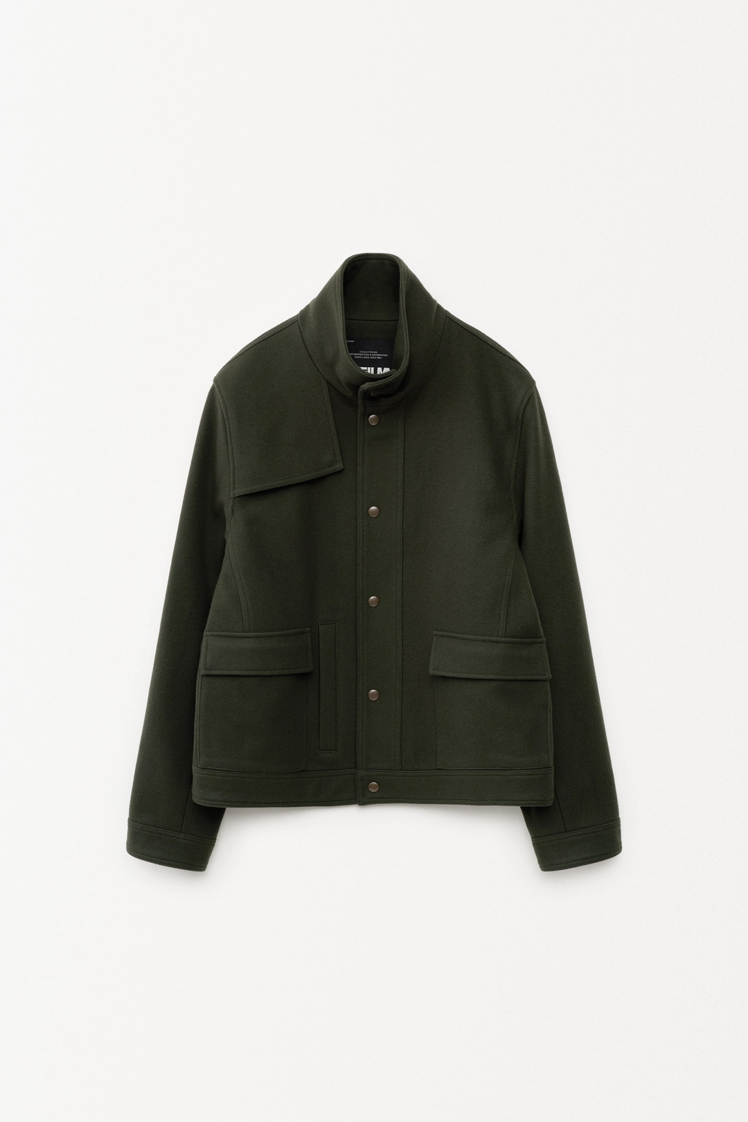 더일마 (M)Kei Wool Biker Jacket dark green 상품 이미지 1