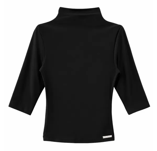 Essential mock neck top (Black)