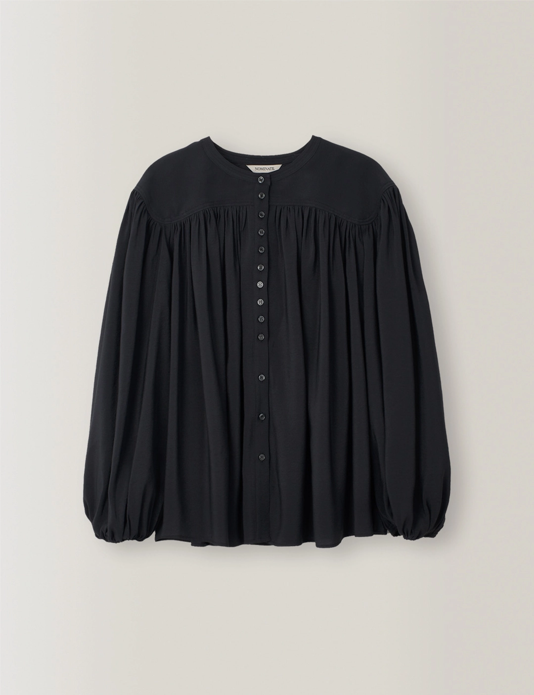 노미나떼 Aria Shirring Blouse (Light Navy) 상품 이미지 3