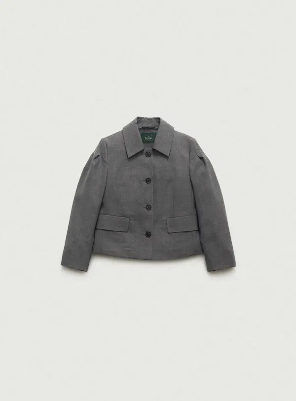 [Last Offer] Classic Grey Single-Breasted Jacket