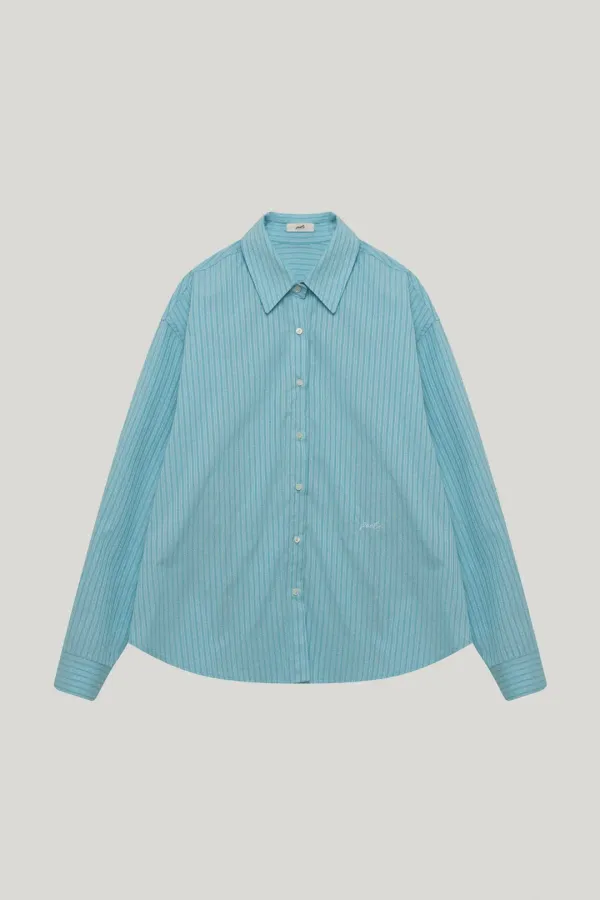 fresh striped cotton shirt_candy blue