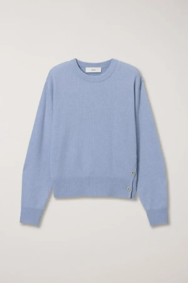 UNISEX BUTTONED CREWNECK SWEATER SKY BLUE