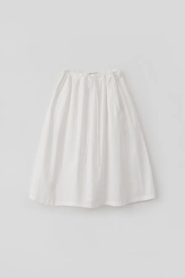 Drawstring Cotton Skirt_White