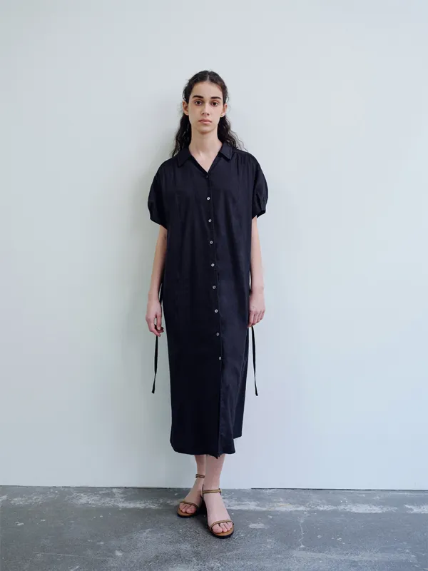 TIR PUFF SHIRT DRESS_D-NAVY