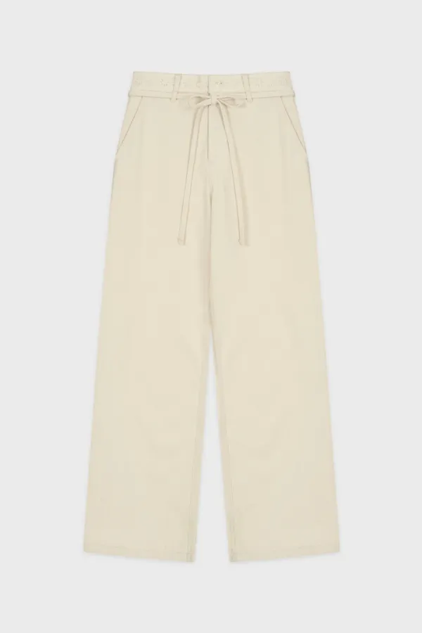 Lace Cotton Pants (Ivory)
