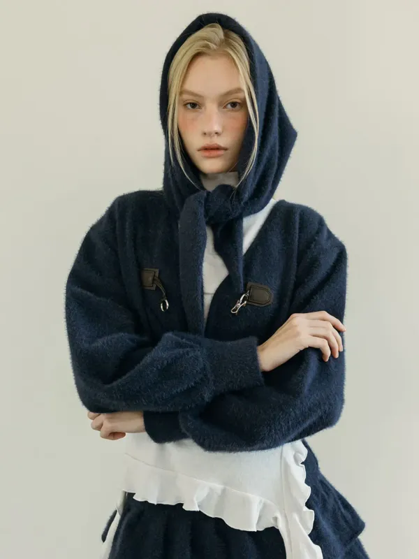 BUCKLE SNOWFLAKE CARDIGAN SET / NAVY