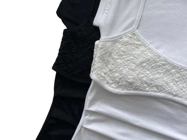 [2nd Reorder] Lace Bustier Half Neck Top (white)