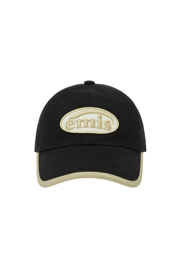 BEIGE TRIMMING BALL CAP-BLACK