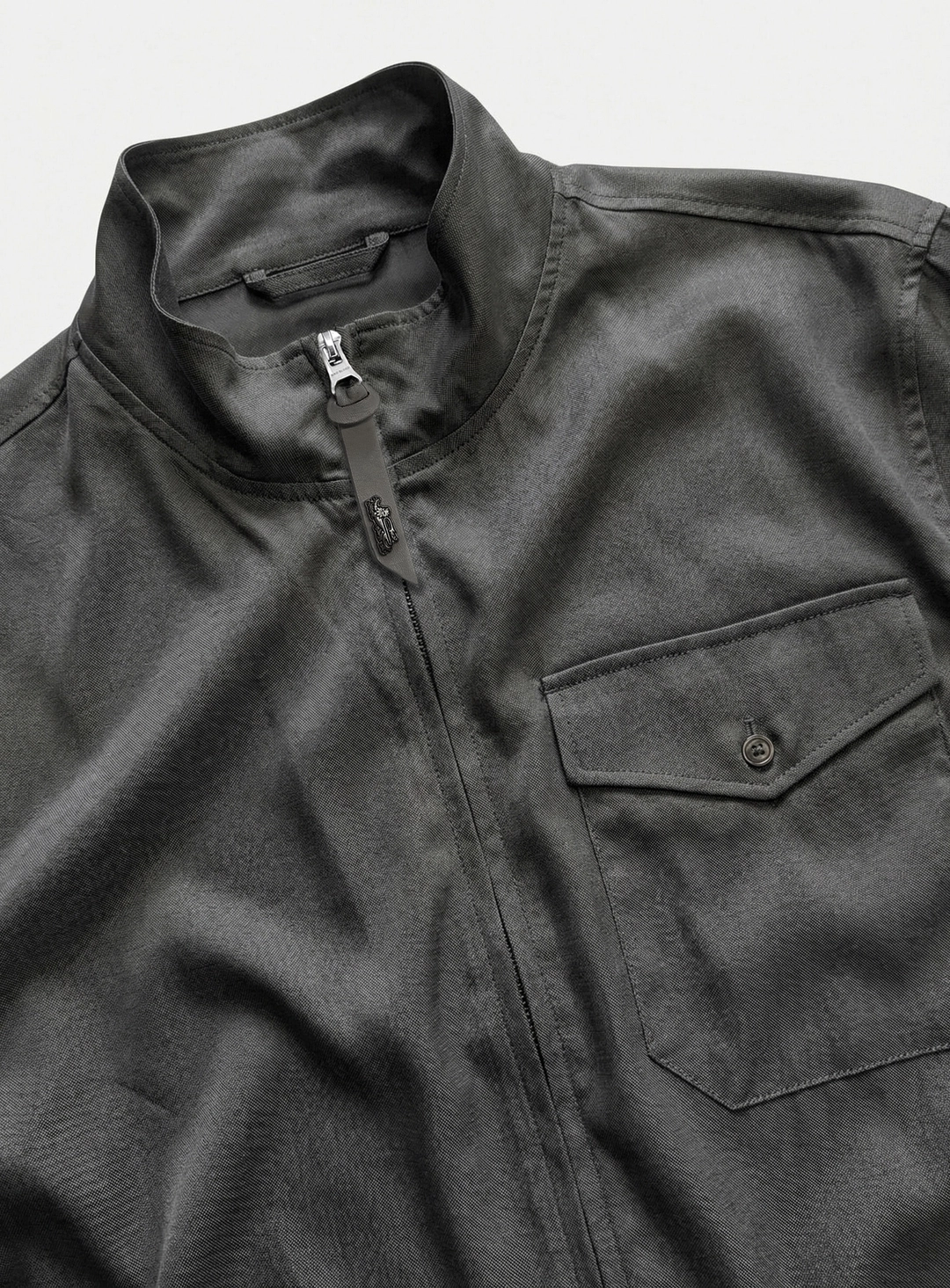 배드블러드 [w-jkt26-042] Contour High-Neck Lightweight Bomber Shacket - Gray 상품 이미지 2