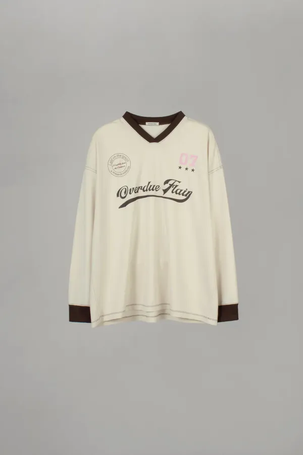 SPORTY TRACK T-SHIRT_CREAM/BROWN