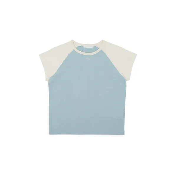 Embroidered Raglan T-shirt (mist blue)
