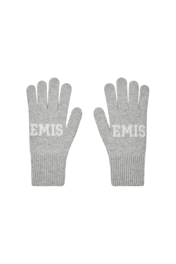 LOGO FINGER GLOVES-GRAY