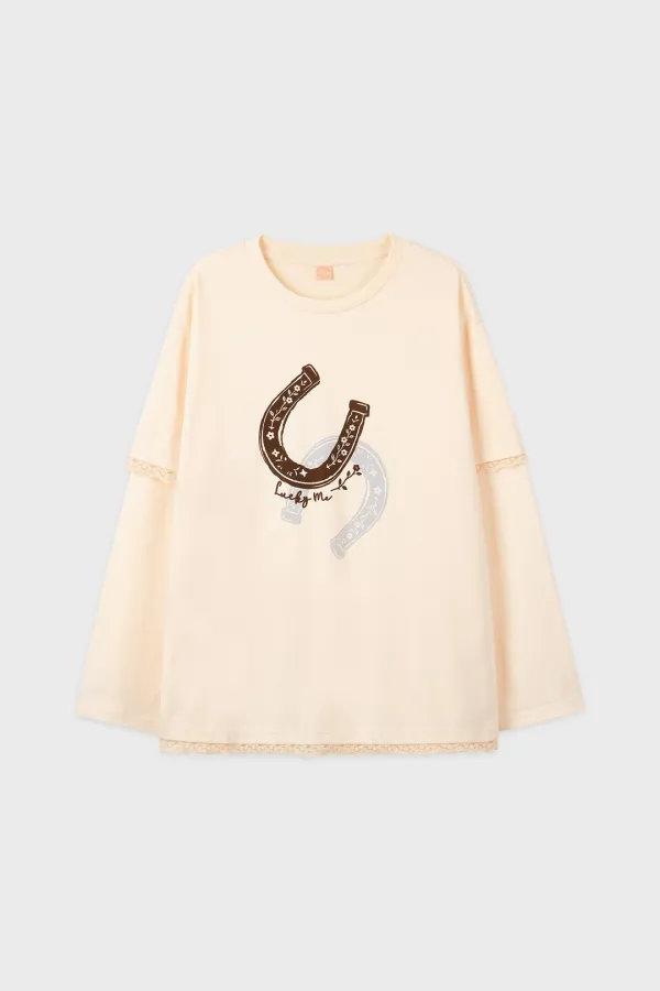 Lucky Layered T-Shirt (Cream)