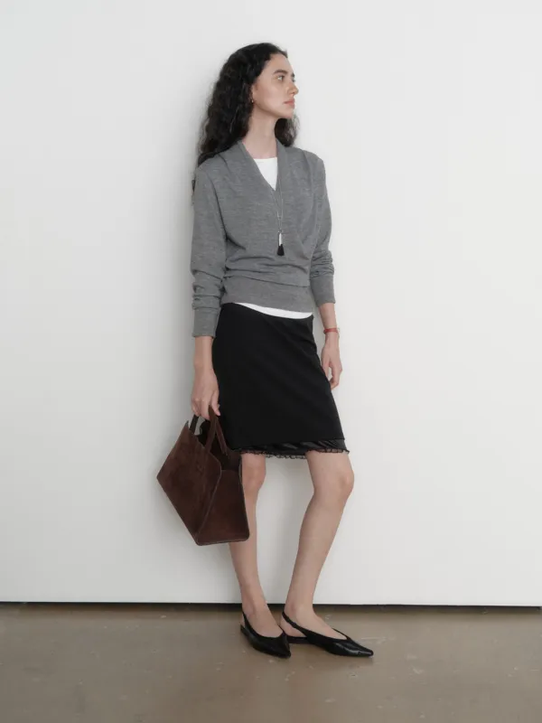 AYLA LAYERED MIDI SKIRT_BLACK