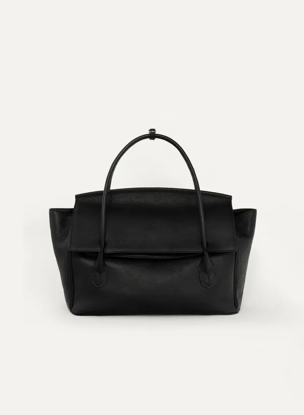 Tessa Leather Tote Bag Black (FROM ITALY)