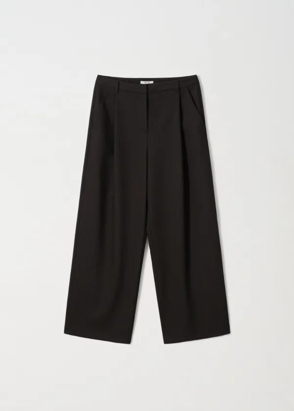 Beam Wool Blend Trousers_Brown Stripe - 아르토