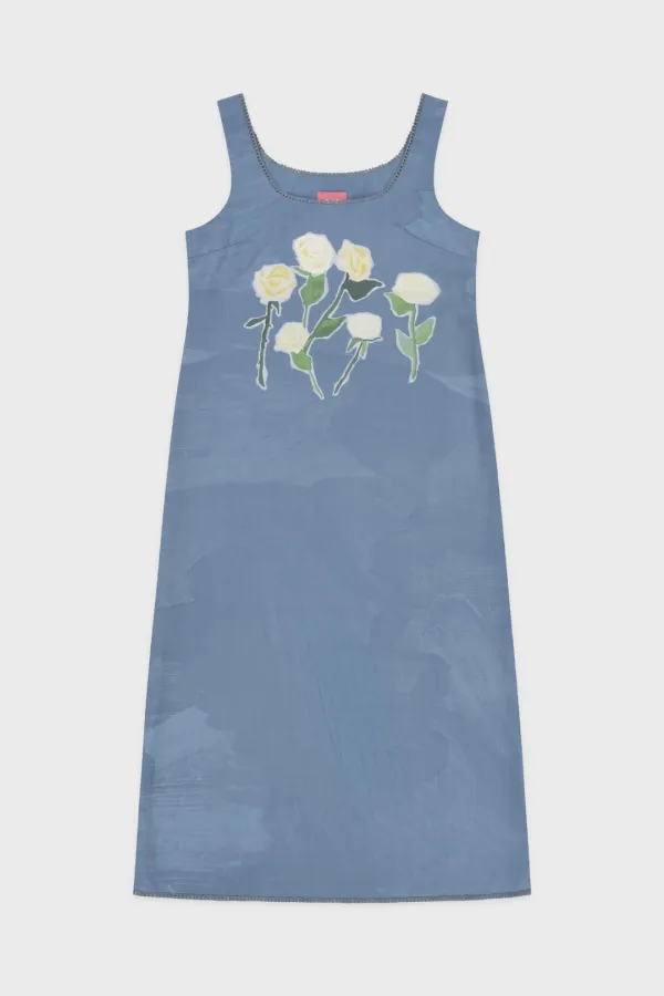 Sinoon Texture Flower Dress (Ash Blue)