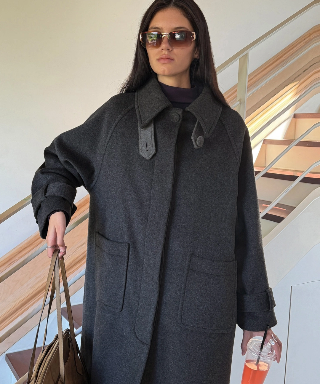 비터셀즈 Nova Wool Balmacaan Coat-Charcoal 상품 이미지 2