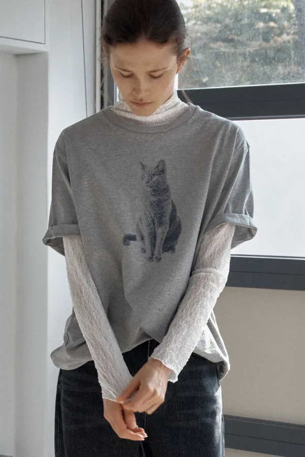 love cat tee - grey