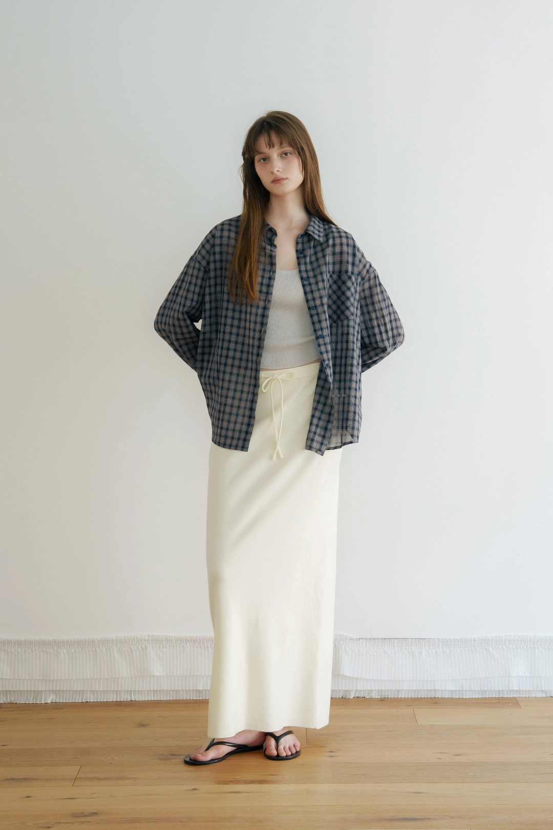 샤드라마 FLOWING RIP LOUNGE SKIRT [IVORY] 상품 이미지 2