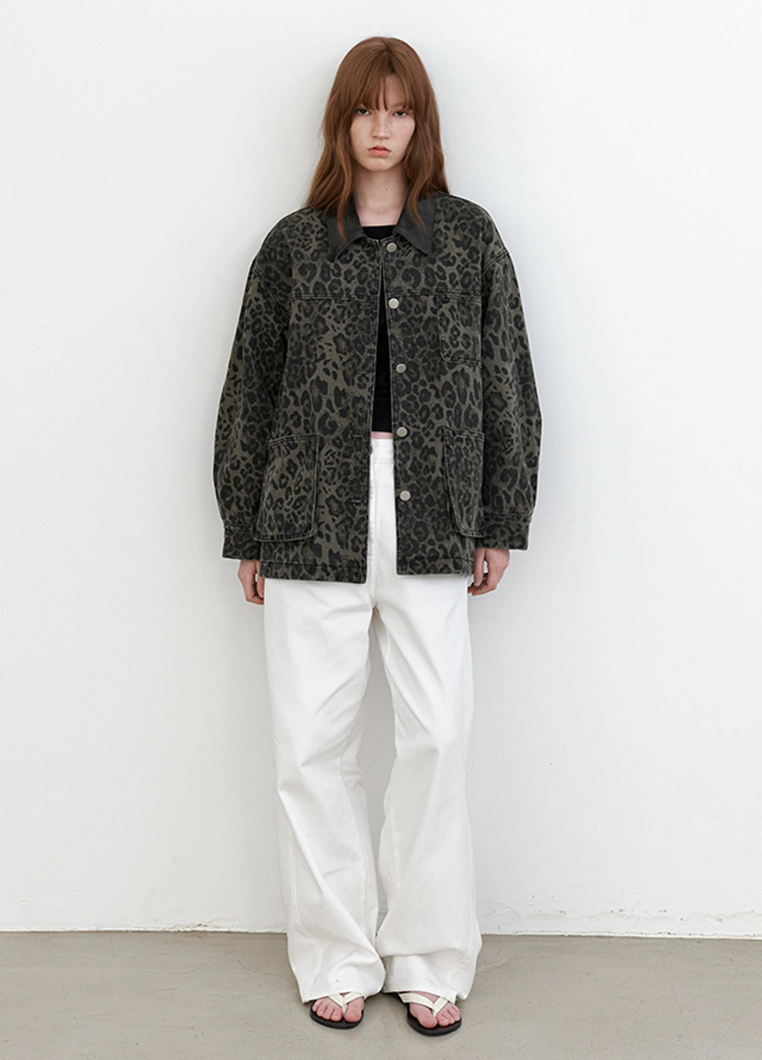 아뜰리에 나인 (JK-3067)LEOPARD WASHING DENIM JACKET 상품 이미지 3