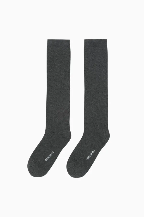 PUNCHING POINT KNEE SOCKS, DEEP CHARCOAL