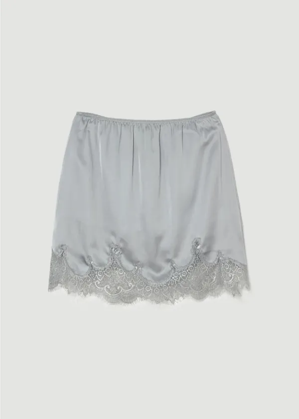 Satin lace short skirt (스카이블루)