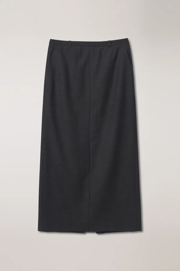 H-LINE STRIPED MAXI SKIRT GREY STRIPE_UDSK6A207G2