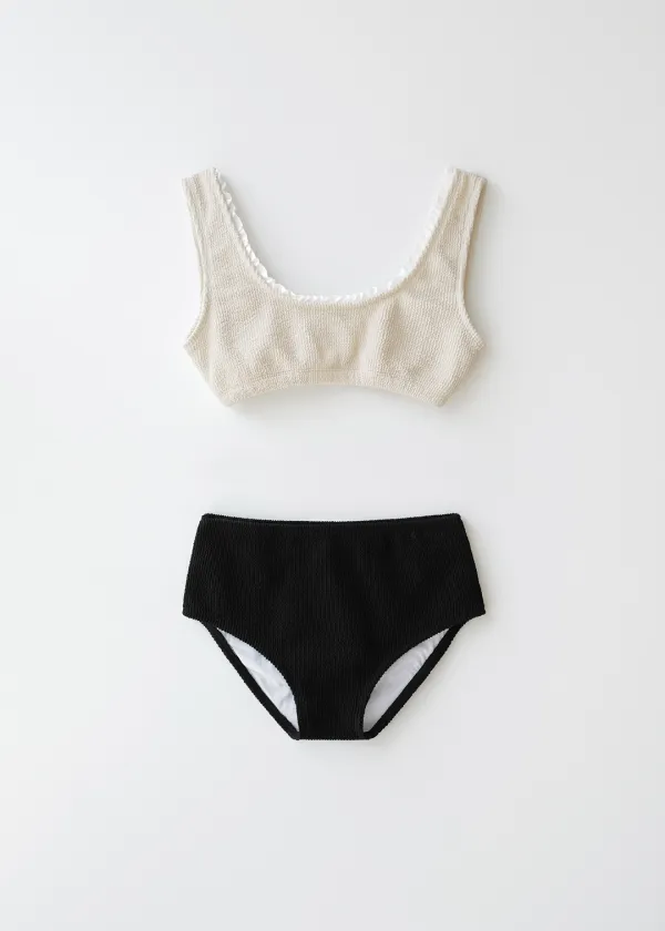 Crinkle lace bikini (beige)