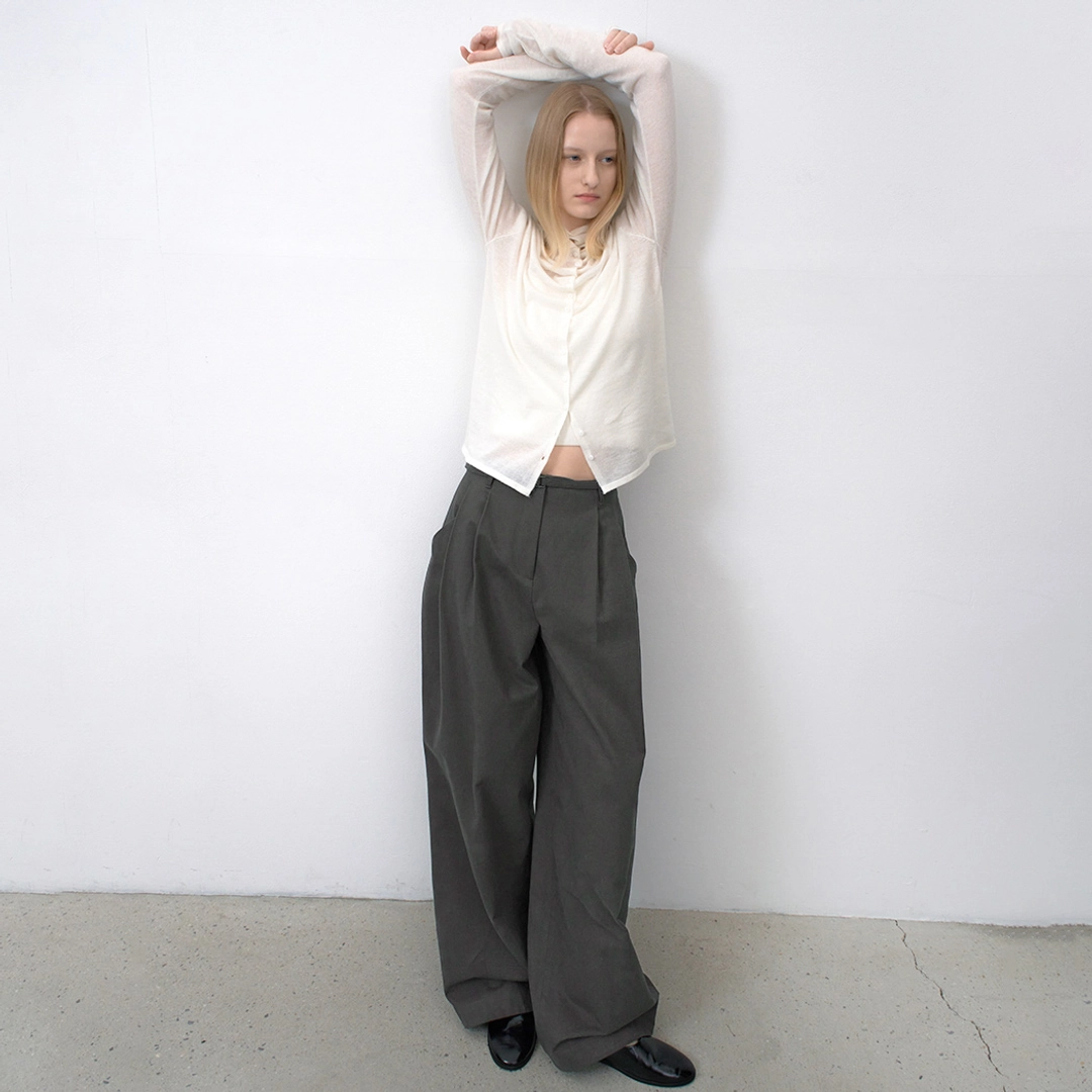 아뜰리에 나인 (PT-5722)BELTED TWO TUCK WIDE PANTS S 상품 이미지 1