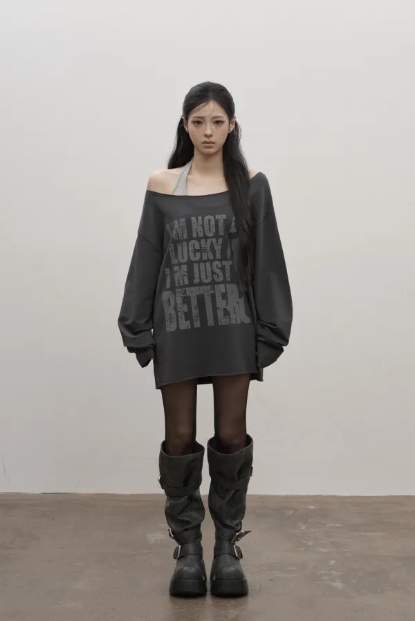 Typo Graphic Top (charcoal)
