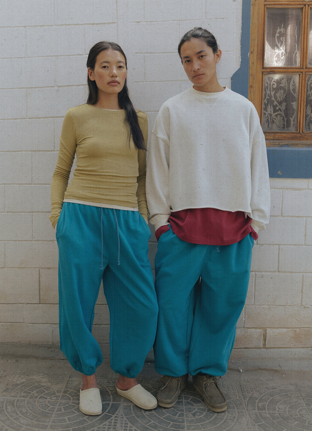 부디무드라 Diagonal jogger pants (Zurry ver.) (Unisex)_Biscay Bay 상품 이미지 1