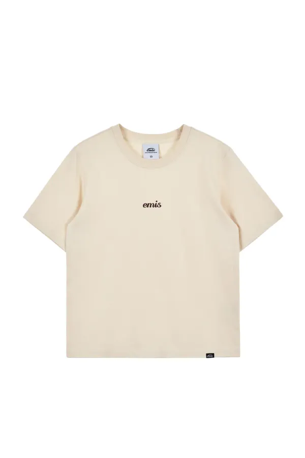 (WOMENS) EMBOSSING LOGO T-SHIRTS-CREAM