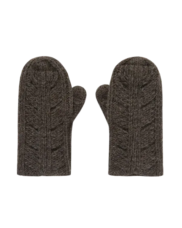 hand leaf gloves (brown)