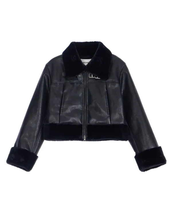 Crop Leather Mustang [Black]