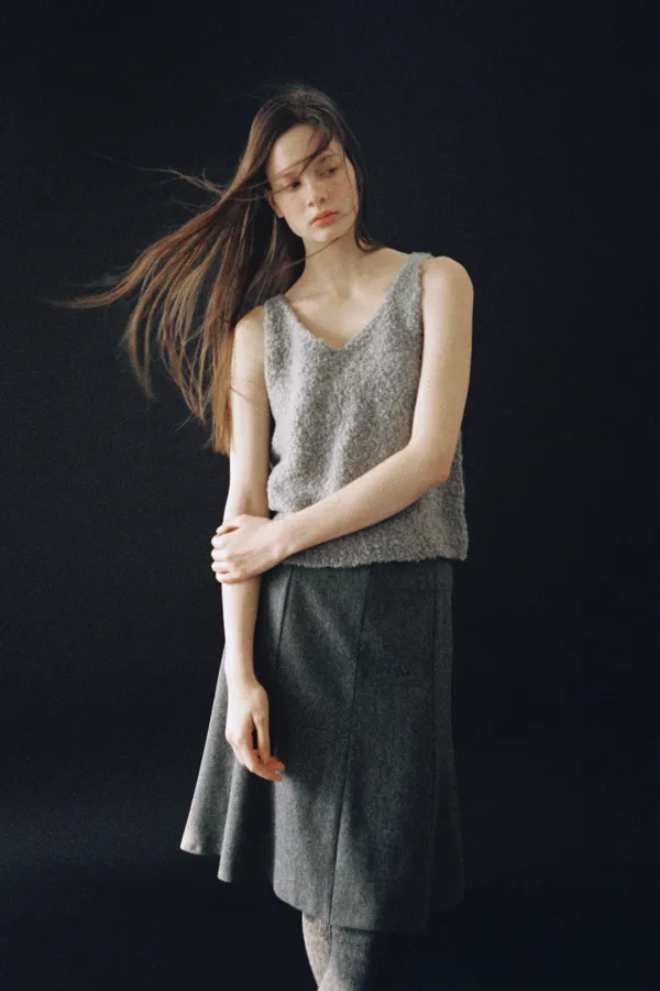 Curly Boucle Vest (grey)