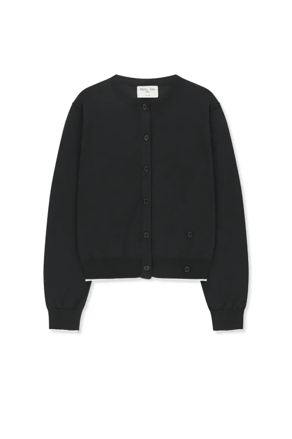 BACK LOGO SHEER CARDIGAN FOR WOMEN IN BLACK