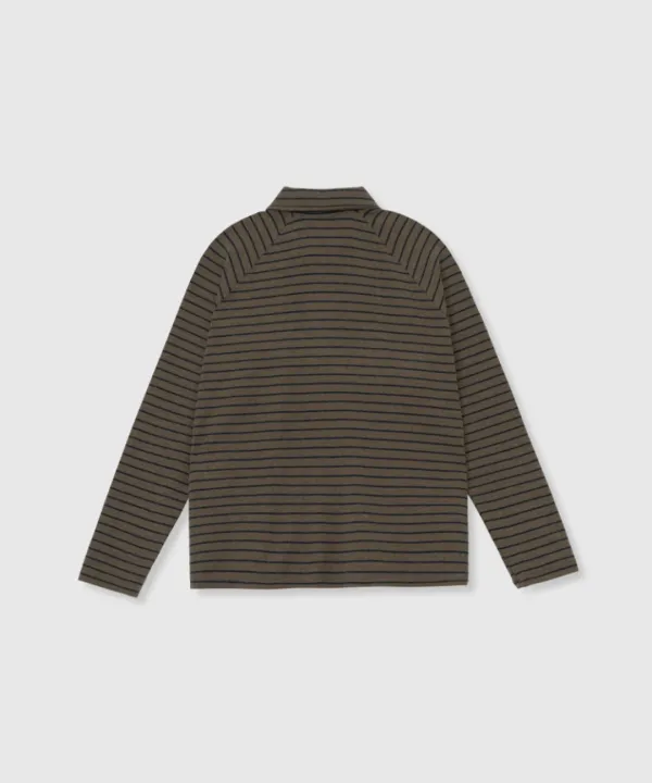 Soft stripe pique tee (Khaki)
