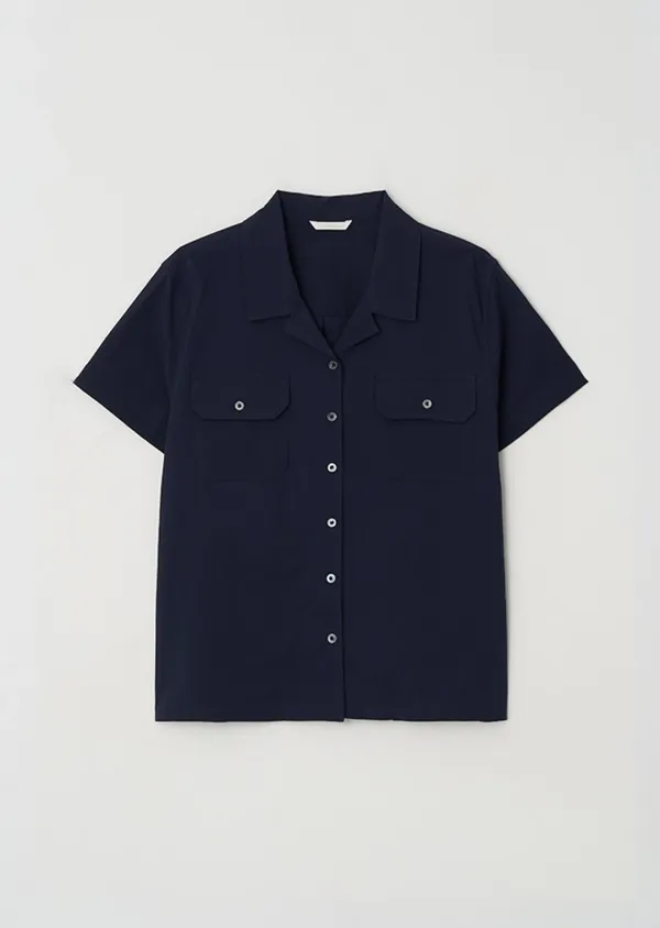 open collar half shirts-navy(6월 15일 부터 순차발송)