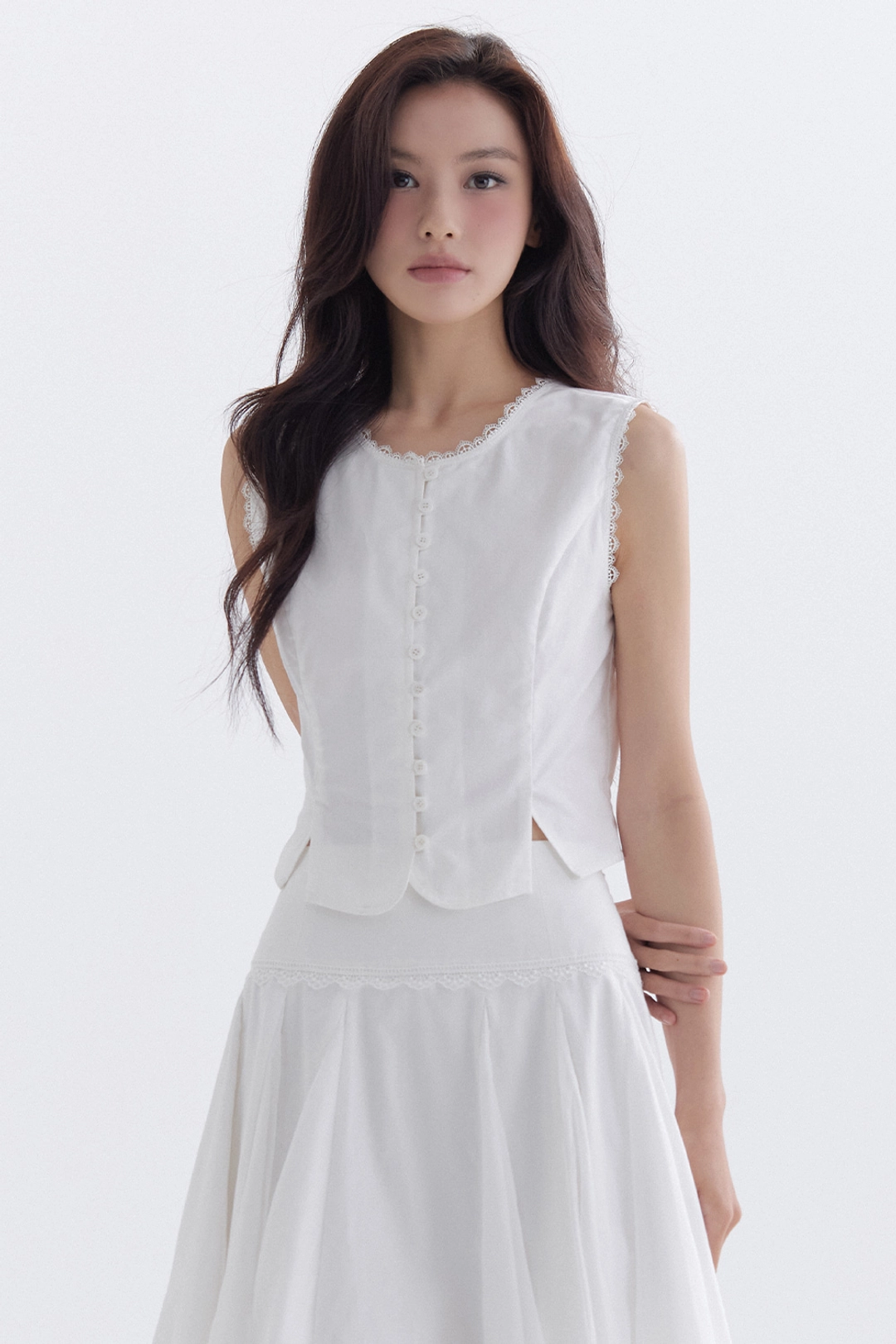 더티스 Poem Button Vest (Ivory) 상품 이미지 1
