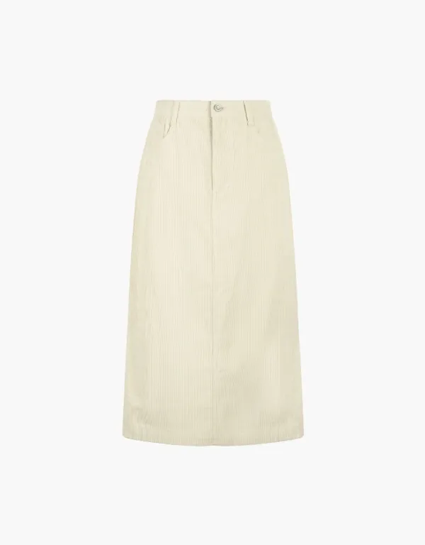corduroy long skirt - light beige